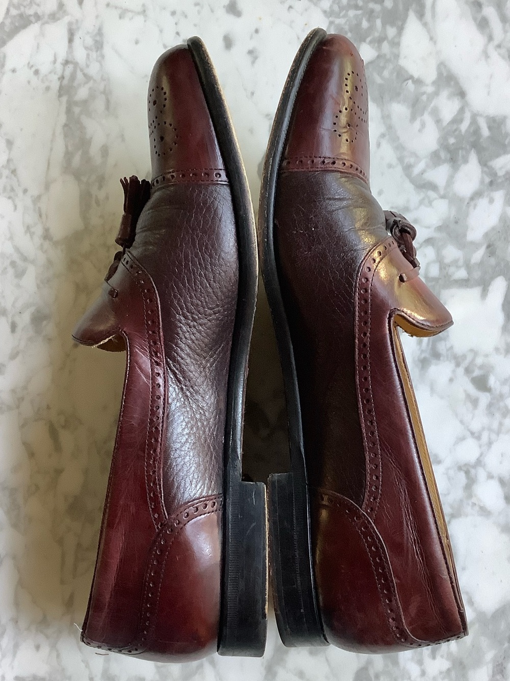 Mezlan Burgundy Tassel Slip-On Loafers - Picture 11 of 13